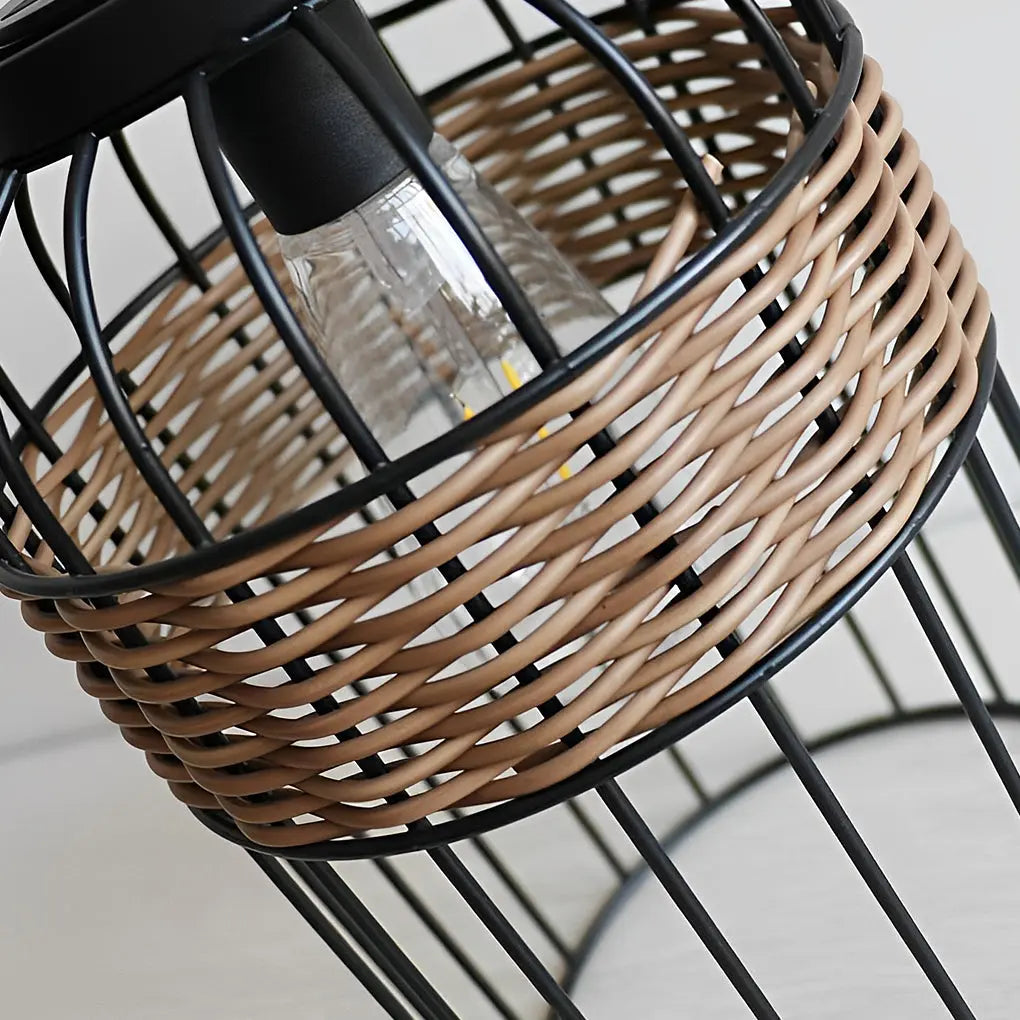 Intelligent Solar Night Light: Portable Waterproof Lantern-Shaped Rattan Design Luxe