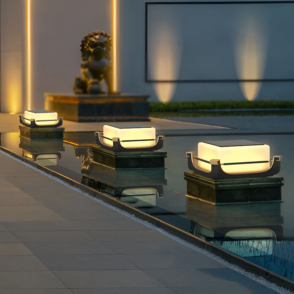 Solar LED Outdoor Deck Post Light — Stainless Steel, IP65 Weatherproof, 3000K Warm White