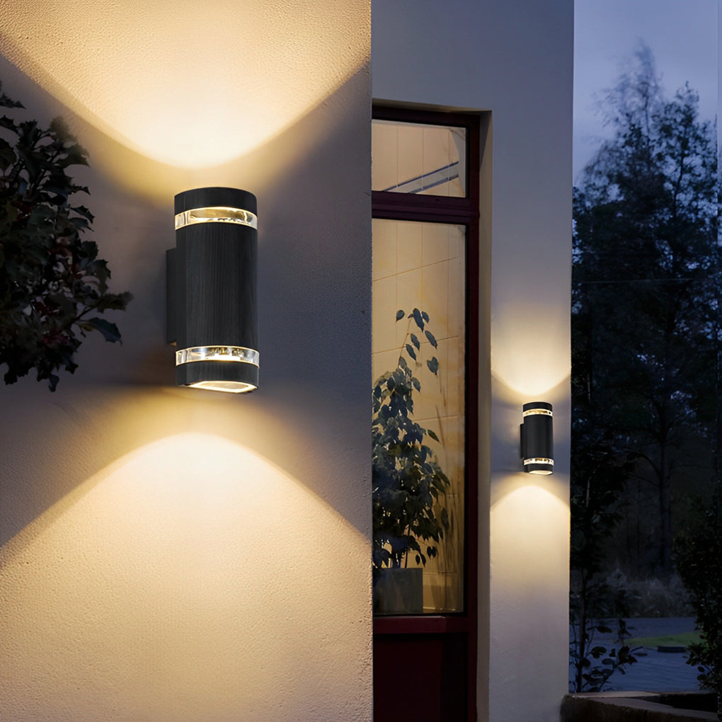 Industrial Up/Down Outdoor Wall Sconce — Black Aluminum, LED 10W, IP65 Weatherproof
