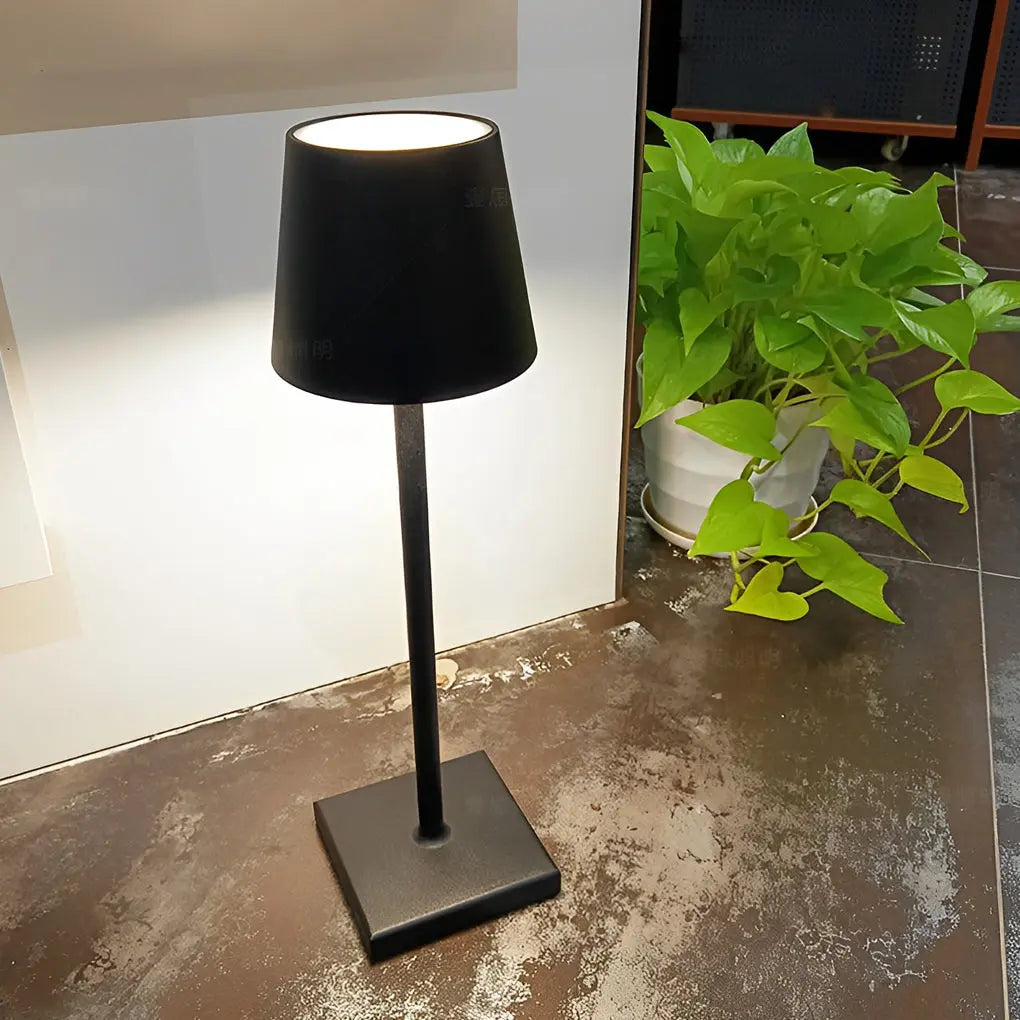 Portable Touch-Control Table Lamp with Rechargeable Aluminum Design - Top Hat Luxe