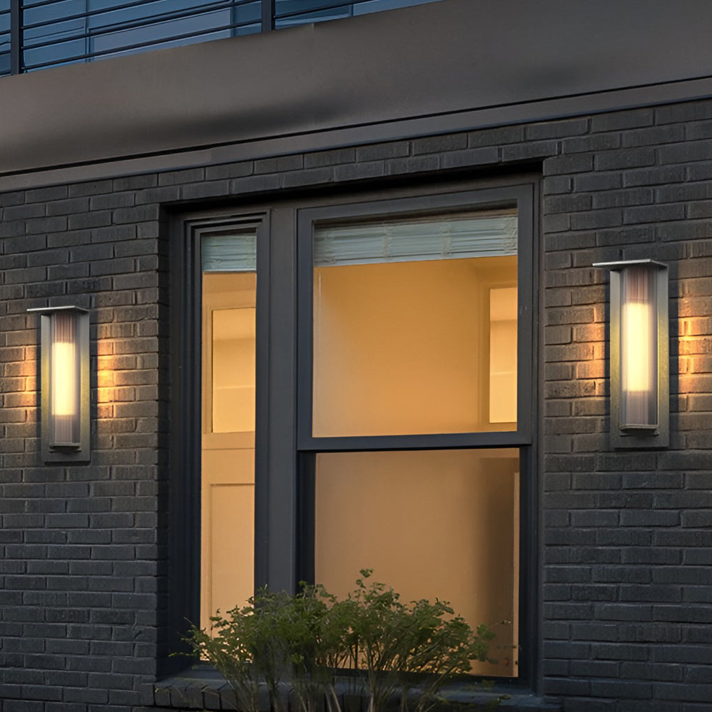 Vintage Outdoor Wall Sconce — Black Aluminum, Frosted Glass, LED, Solar / Hardwired, IP65