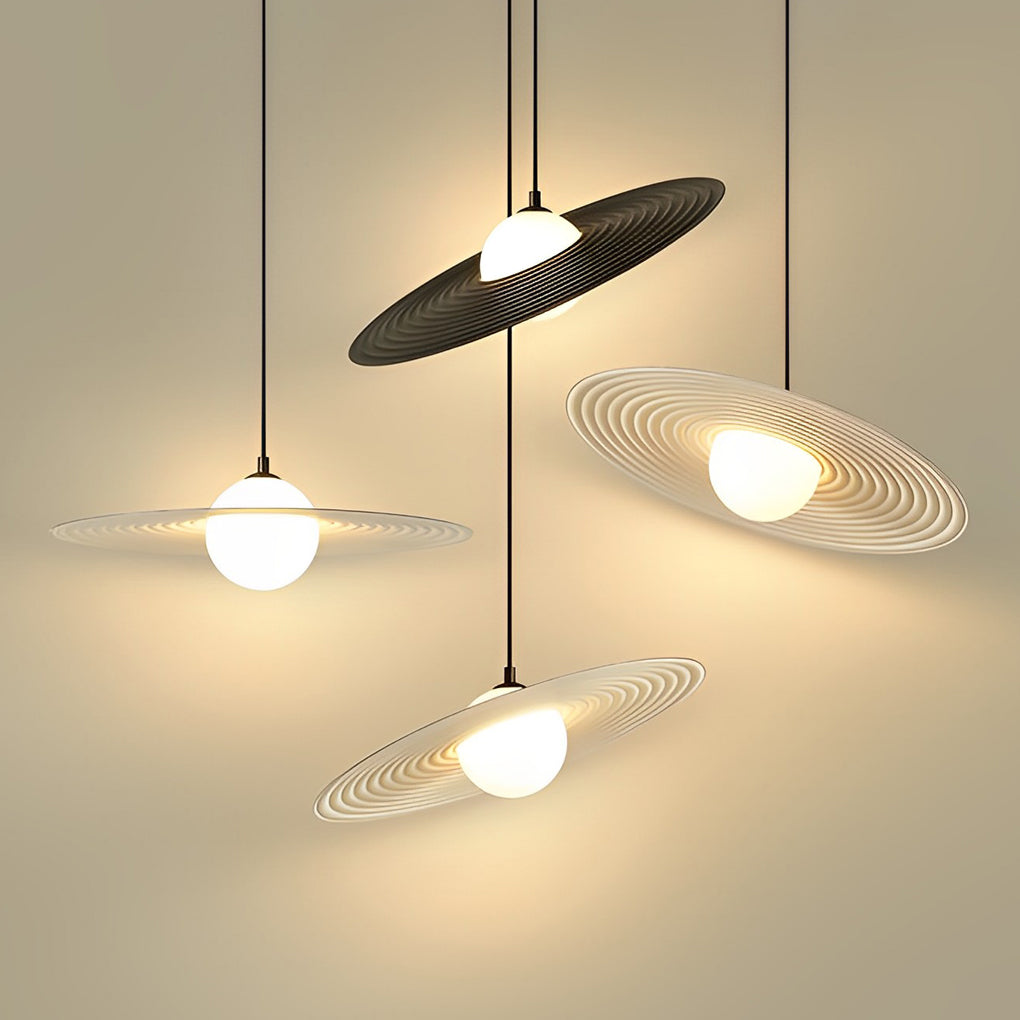 Modern Round LED Pendant Chandelier — Aluminum & Iron, 3000K Warm White, RA90, 12" or 18"
