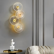 Round Glass Wall Sconce — Iron and Glass, Post-Modern LED, Warm White 3000K, 1- to 9-Light Configurations