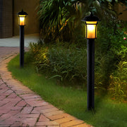 Classic English Outdoor Post Light — Black Iron and Glass, LED E27, 9W, 3000K, 15"/23"/43"
