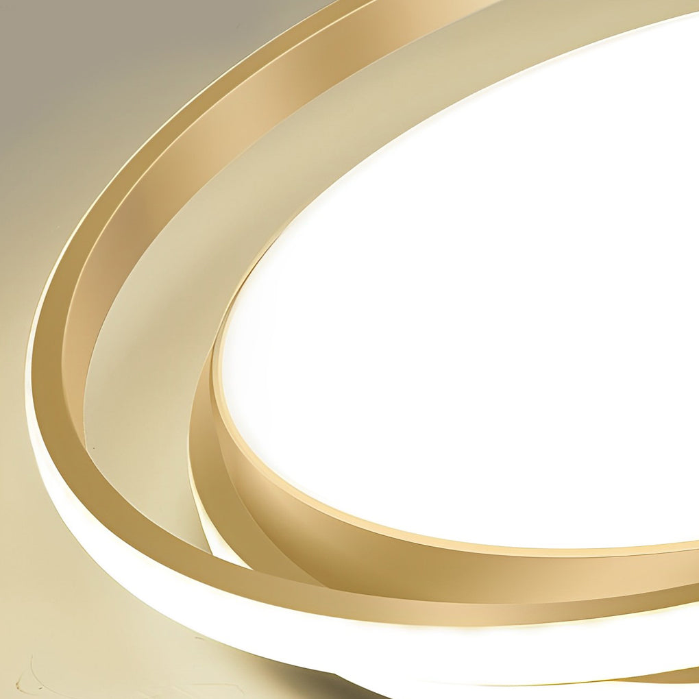 Circular LED Flush-Mount Ceiling Light — Aluminum & Acrylic, 22" Diameter, 55W, Stepless Dimming, Remote Control, 3000K–6000K
