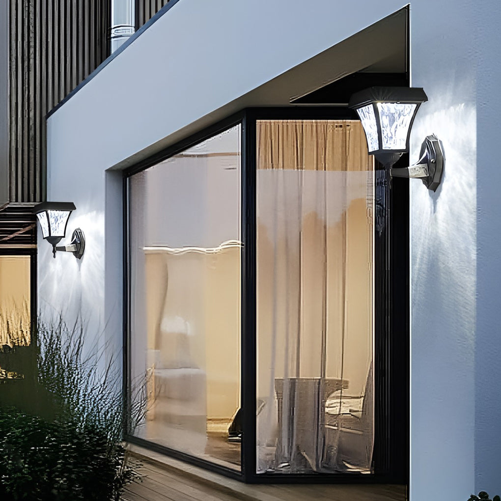 Modern Outdoor Solar Wall Sconce — Die-Cast Aluminum, LED, Touch Control, 360° Waterproof, 9"W