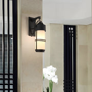 Country Retro Outdoor Wall Sconce — Black Iron and Glass, Waterproof Lantern-Style