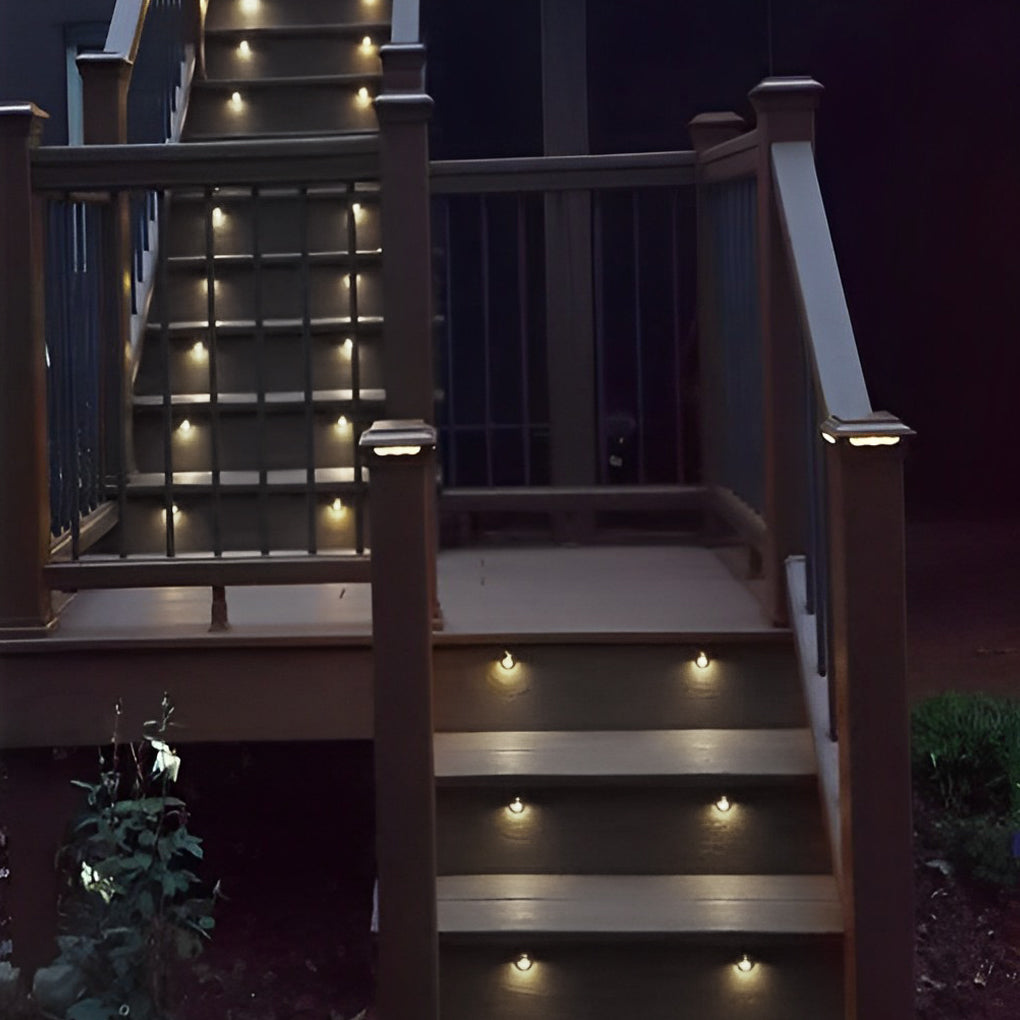 Half-Moon LED Step & Deck Light — Aluminum, Downward, 12–36V Low Voltage, IP67 Weatherproof, 3.7" Diameter