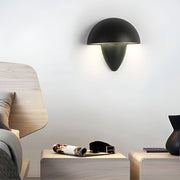 Mushroom Outdoor Wall Sconce — Aluminum, 6W COB LED, IP Waterproof, Black or White