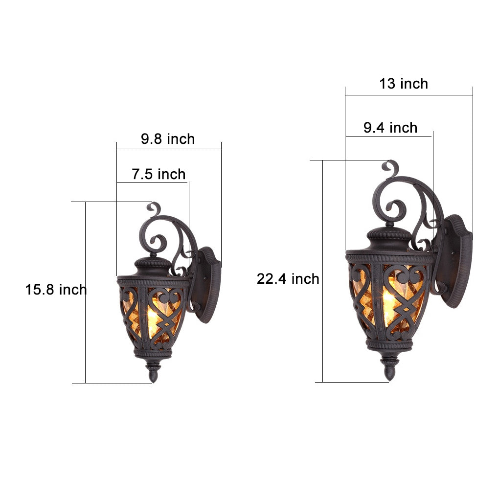Retro Bubble Glass Outdoor Wall Sconce — Die-Cast Aluminum, E27, IP33 Waterproof