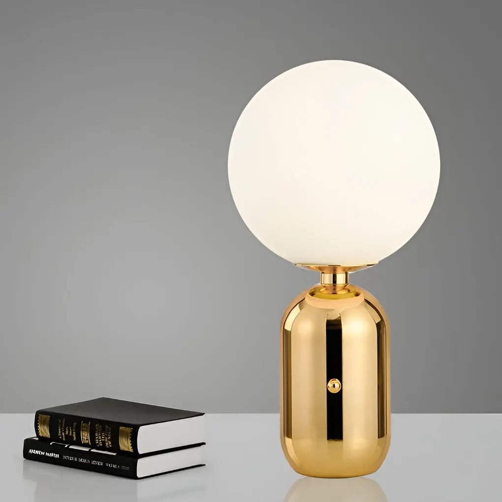 Contemporary Large Glass Global Ball LED Accent Table Lamp Luxe