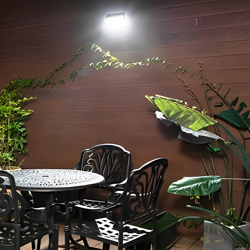 Rectangular Solar Outdoor Wall Sconce — Stainless Steel, LED, Motion Sensor, IP65, 4-Mode, 6500K