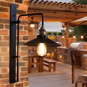 Adjustable Retro Industrial Swing-Arm Wall Sconce — Black Iron and Glass, 6W LED E27, 10" × 22"