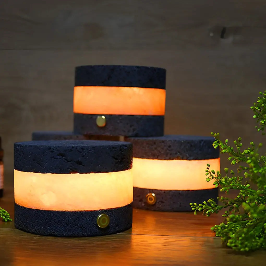 Mini Cordless Table Lamp in Volcanic Brick Design Luxe