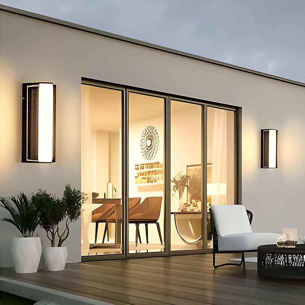 Linear Solar Outdoor Wall Sconce — Black ABS with Acrylic Diffuser, LED, IP65 Weatherproof