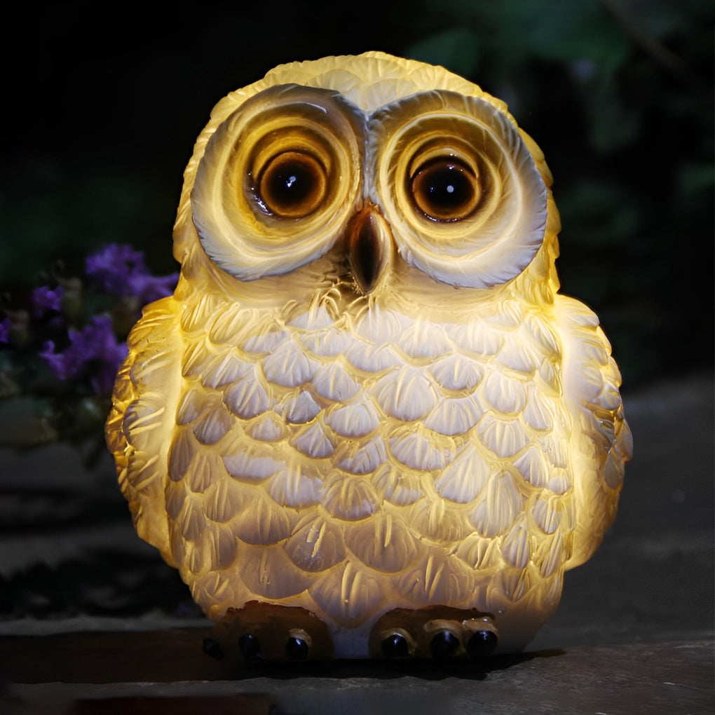 Animal Figurine Solar Garden Light — Resin, LED, Light-Sensor, Dog / Rabbit / Snail / Owl
