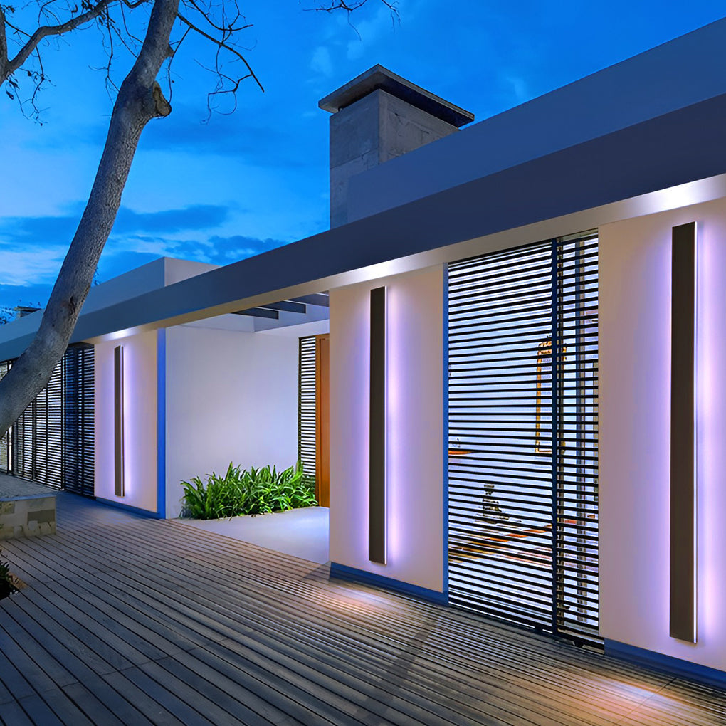 outdoor black long led linear wall lights led lighting solution