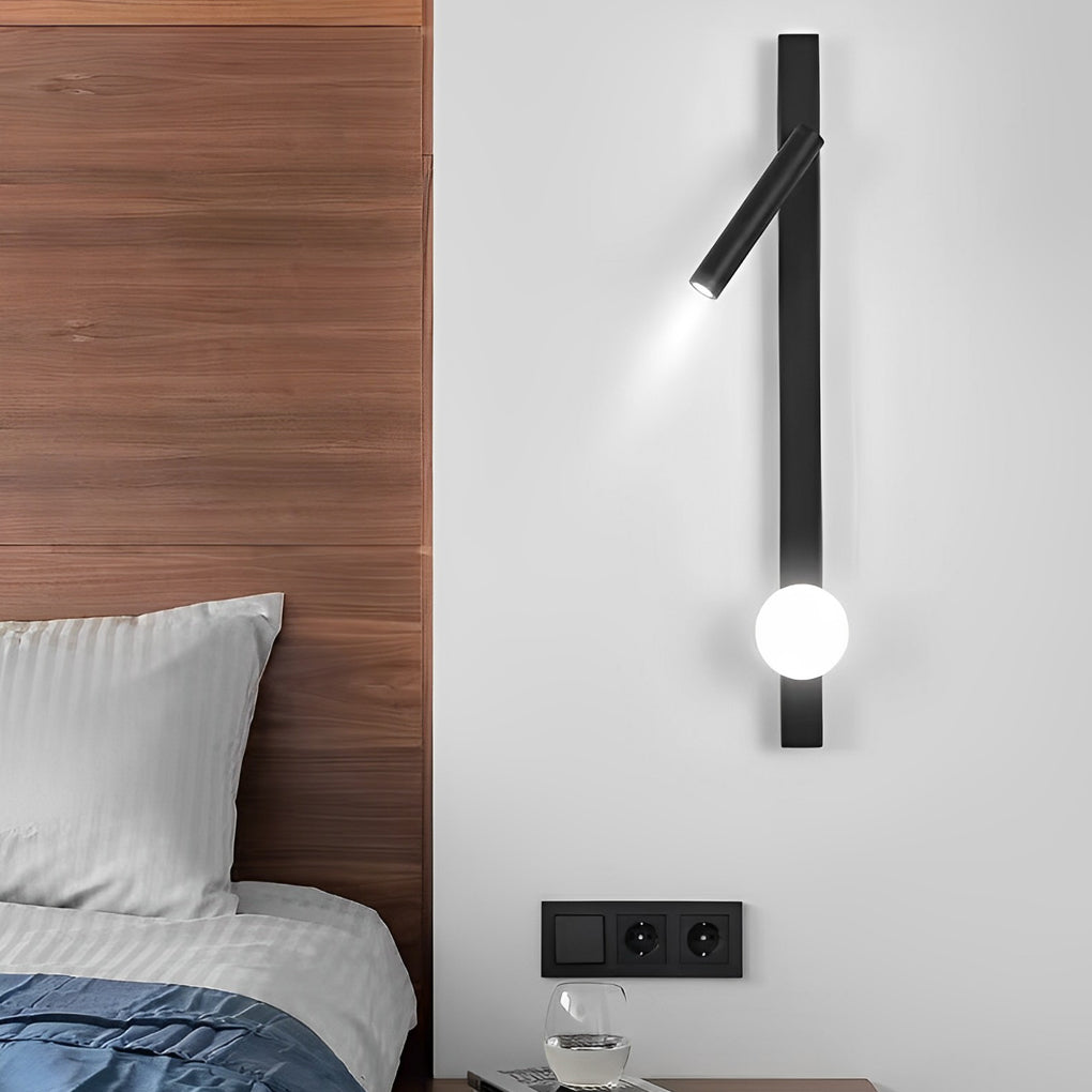 Minimalist Adjustable Wall Spotlight — Black Electroplated Aluminum & Iron, LED 5W+3W, 3000K / 6000K