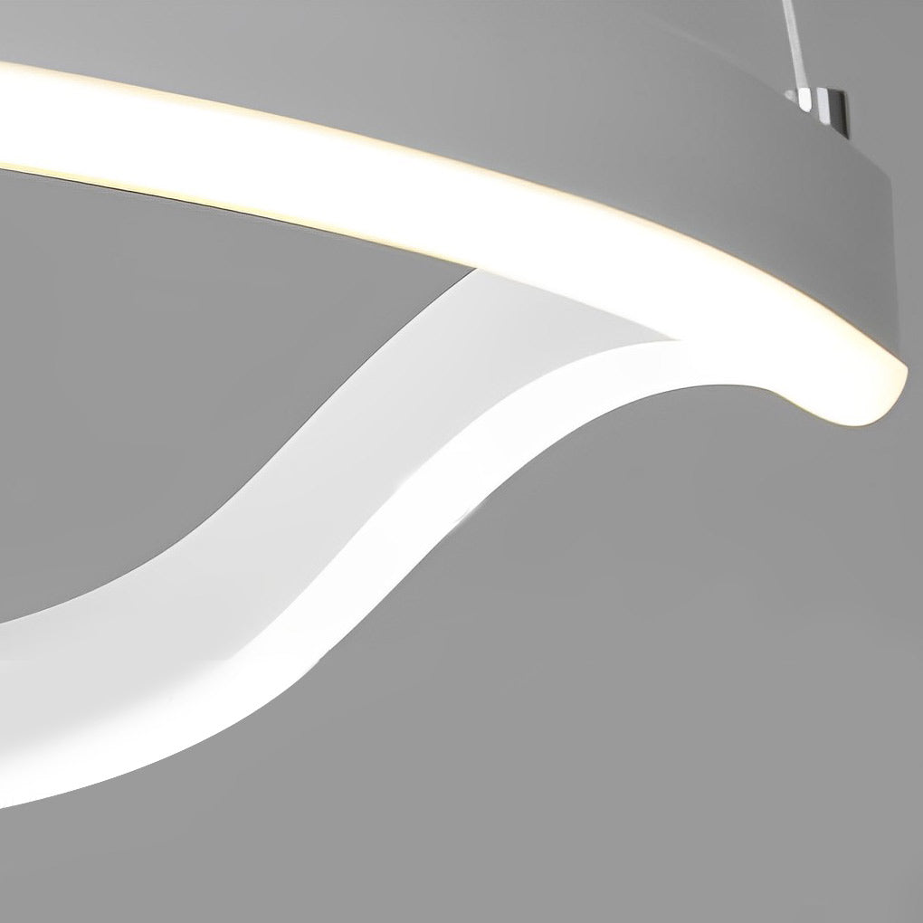 Irregular Ring Modern Chandelier — Aluminum with Silicone Shade, 24", Three-Step Dimming, LED