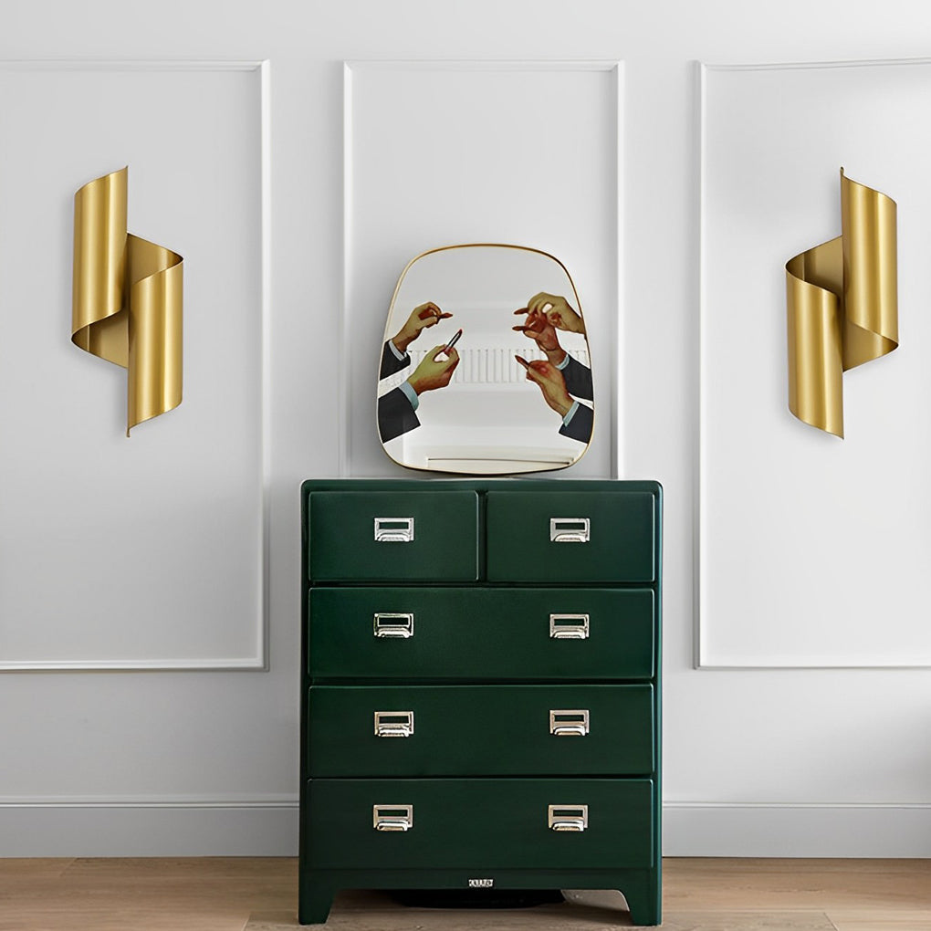 Set of 2 Modern Symmetrical Up and Down Lighting Wall Fixtures