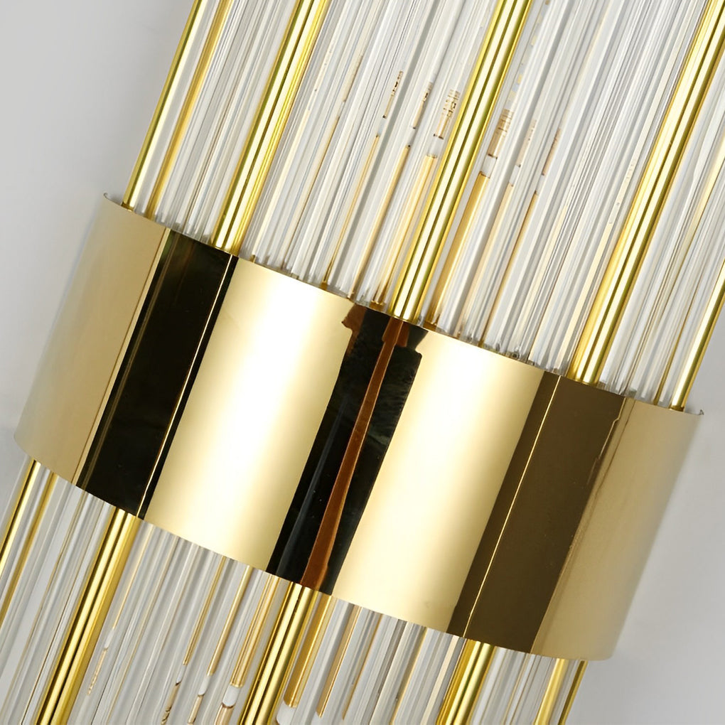 Postmodern Crystal Rod Up/Down Wall Sconce — Stainless Steel, Three-Step Dimming, 3000K/4500K/6000K, Hardwired