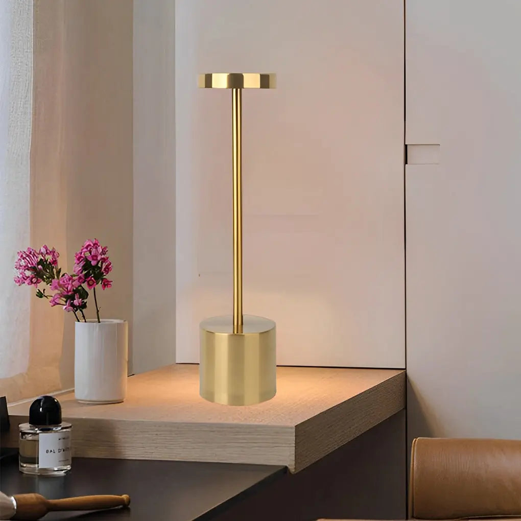Modern Rechargeable Portable LED Rod Table Lamp - Cordless Design Luxe