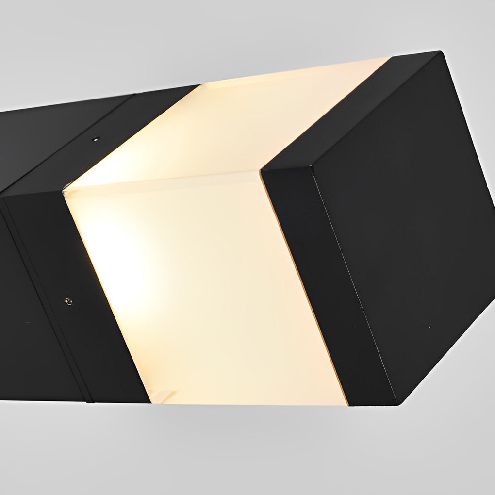 Minimalist Square Outdoor Bollard Light — Aluminum & Acrylic, Black, COB LED, IP65, Hardwired, 15.7" / 23.6" / 31.5"