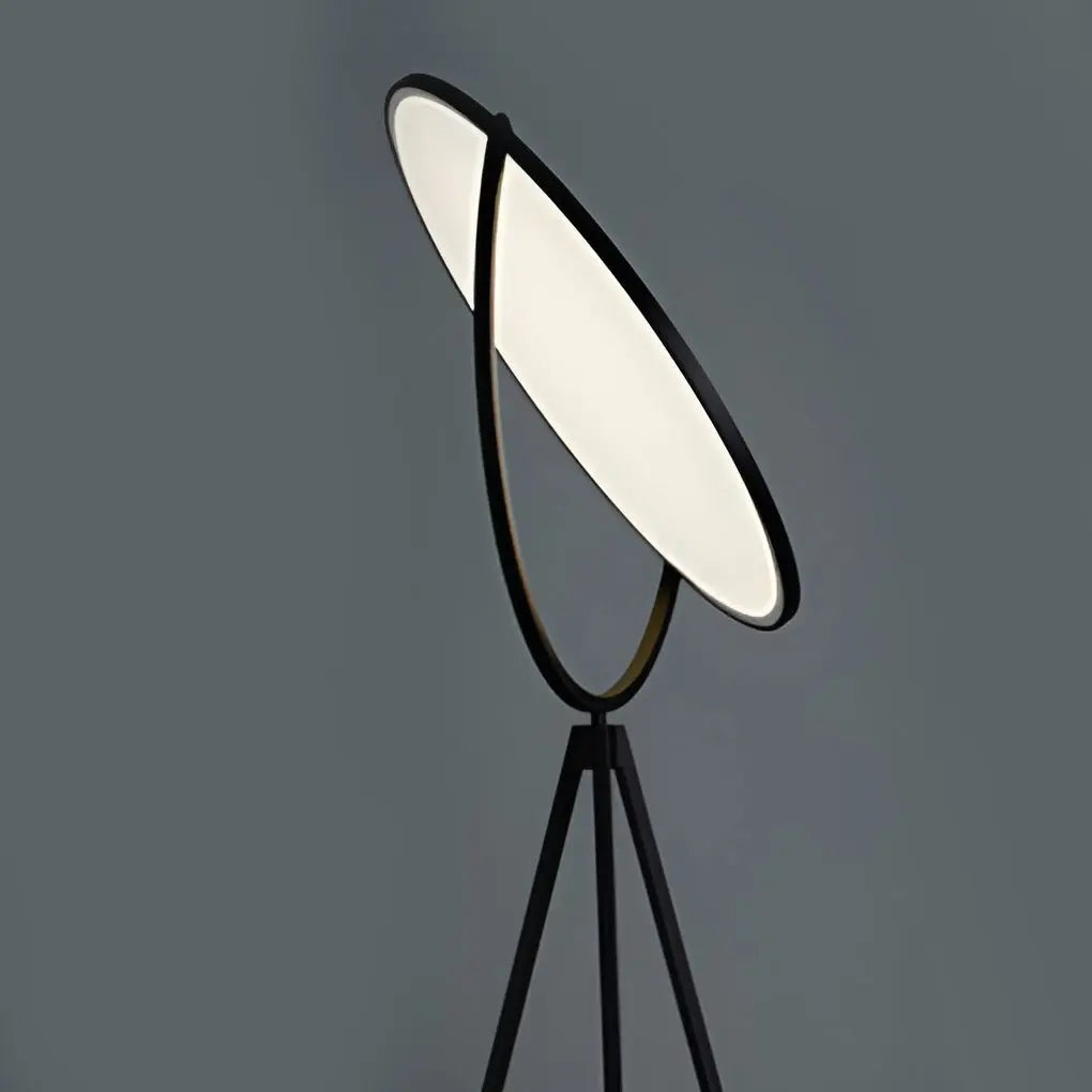 Rotating LED Tripod Floor Lamp with Black Metal Design Luxe