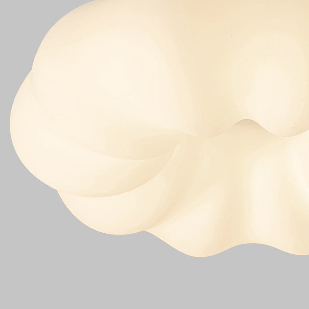 Pumpkin Cloud Pendant — White Iron, Stepless Dimming LED, 3-Color Temp, Remote Control, 12" or 18"