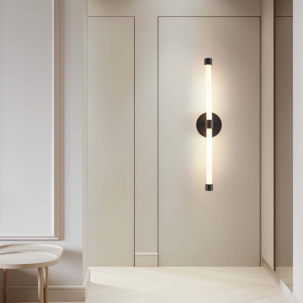 Minimalist Strip LED Wall Sconce — Iron and Acrylic, 10W, Three-Step Dimming, 3000K/4500K/6000K, 24" Linear