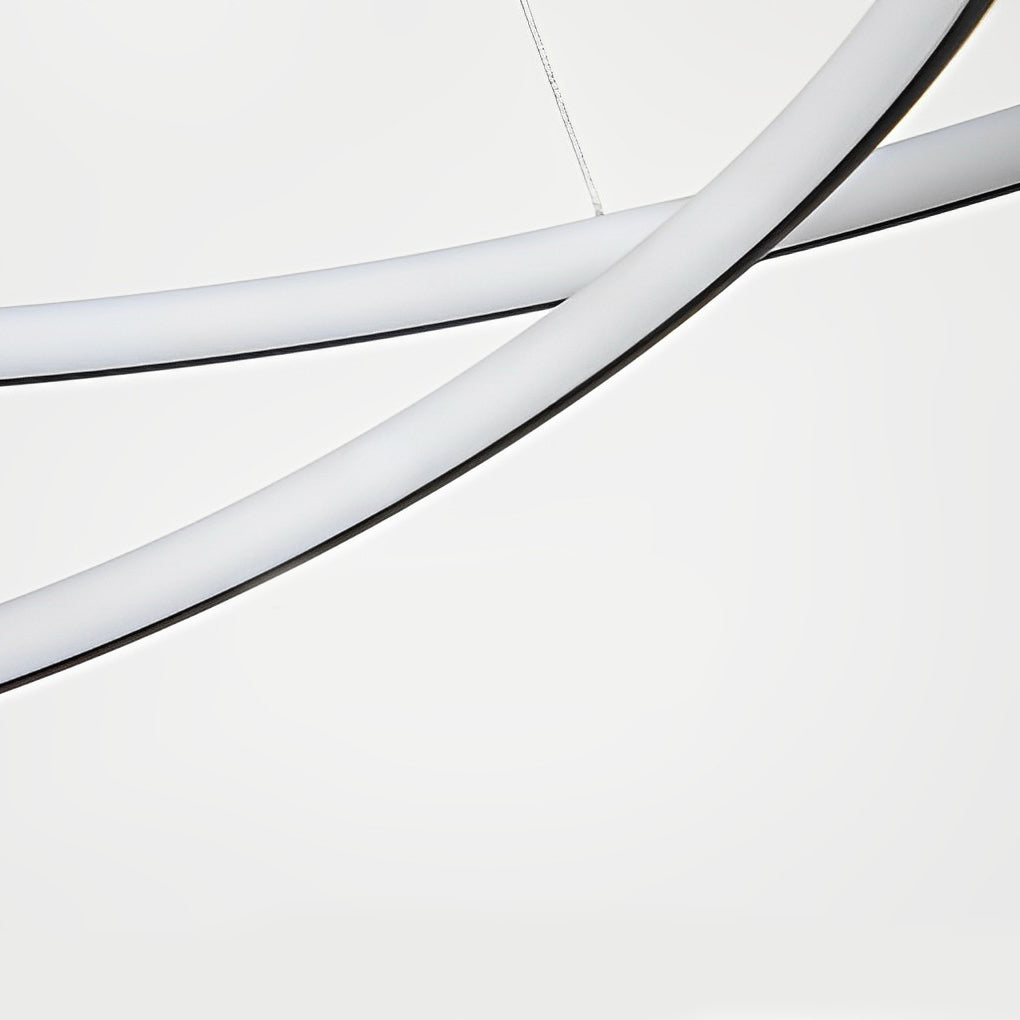 Circular Loop Modern Chandelier — Aluminum, LED, Stepless Dimming with Remote, 19.7" or 23.6"