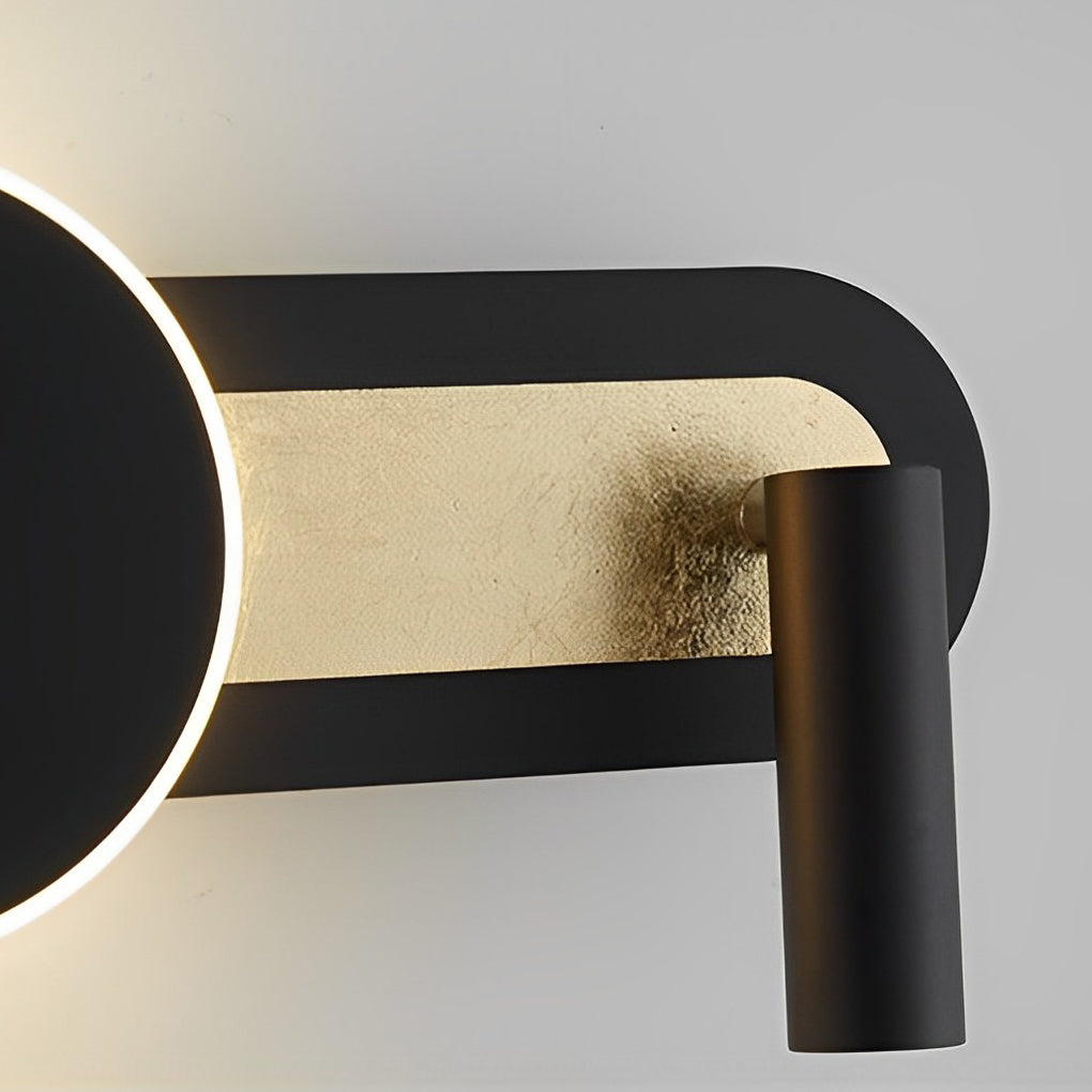 Adjustable Round LED Wall Spotlight — Aluminum & Acrylic, 5W + 3W, Dual Switch, 10.2" Wide
