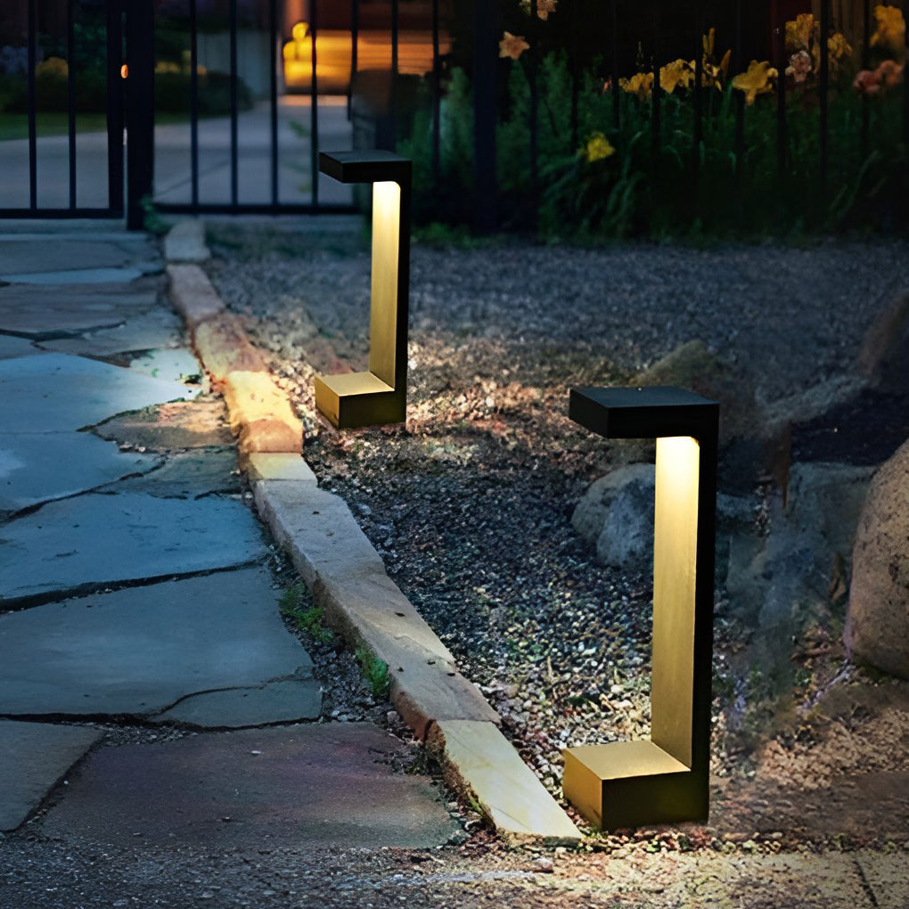 Rectangular COB Bollard Pathway Light — Black Aluminum, IP65 Weatherproof, 16" or 24"