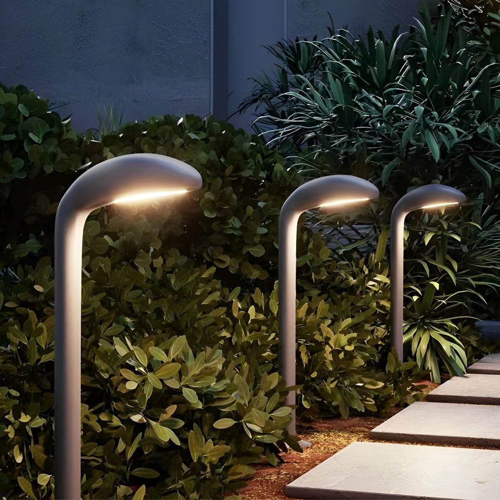 Bean-Sprout Grass LED Pathway Bollard Light — Black Aluminum, Warm White 3000K, 1-Light or 2-Light, 24" Height