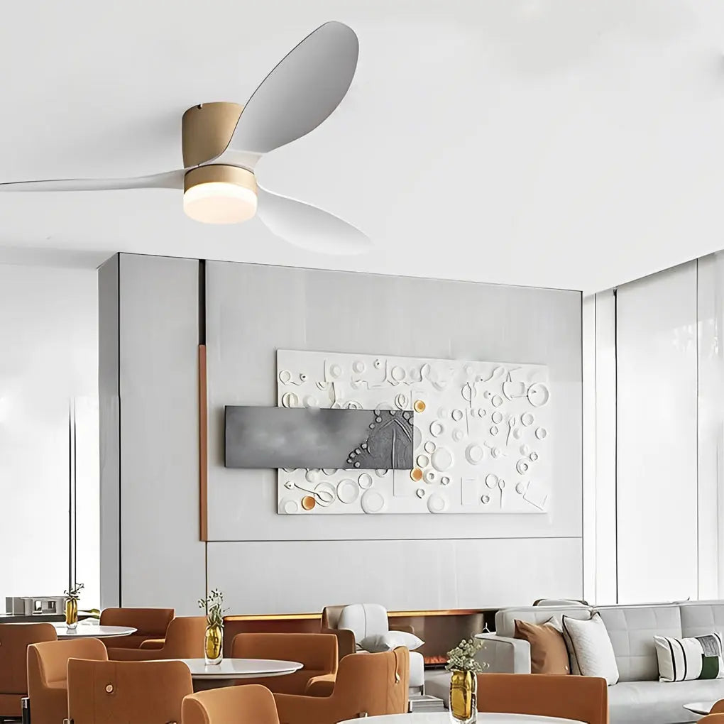 52-Inch Modern Ceiling Fan Lamp with 3 Blades, Mute Operation, LED Lighting, and Remote Control - Dimmable Luxe