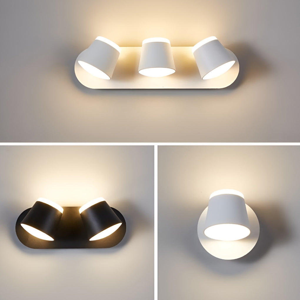 Modern Adjustable Up/Down LED Wall Sconce — Die-Cast Aluminum, Rotatable, 1-, 2-, or 3-Light