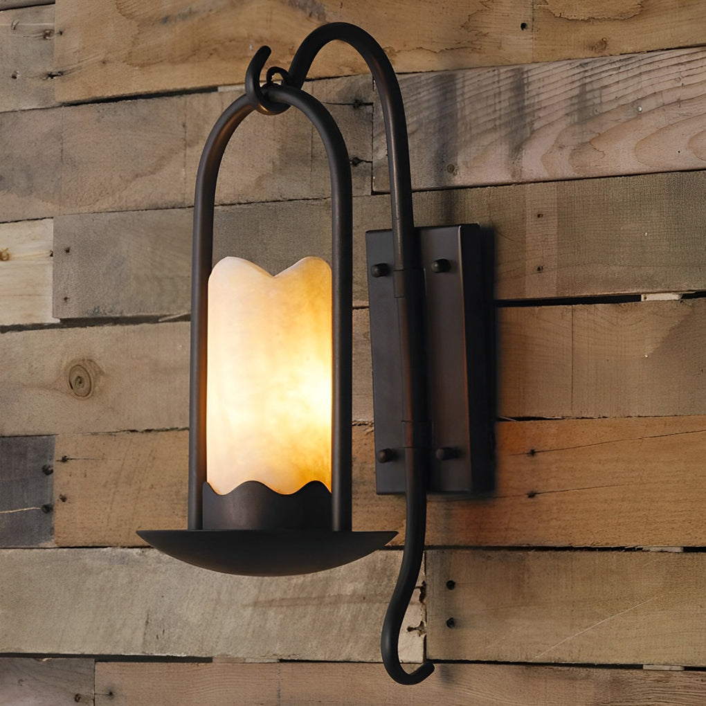 Retro Candlestick Wall Sconce — Black Iron, 5W LED E27, 3000K Warm White, 7" × 20"