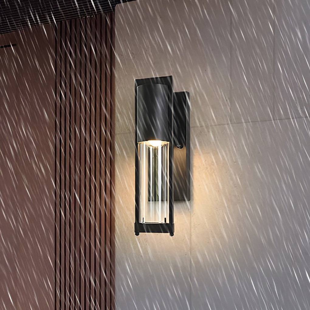 Industrial Outdoor Wall Sconce — Antique Iron, Glass Shade, E27, IP-Rated Weatherproof