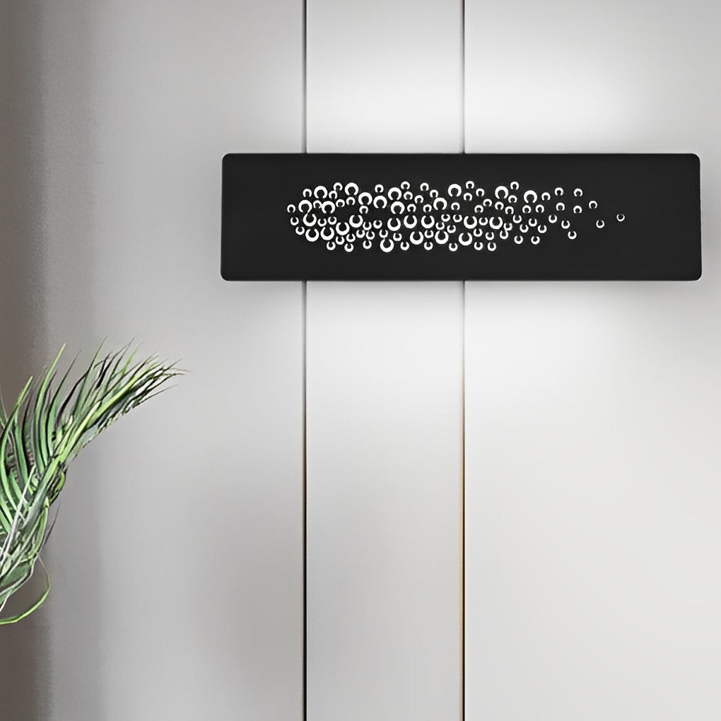 Rectangular Hollow LED Wall Sconce — Black or White Iron & Acrylic, 8W, 4500K, 12" x 4"