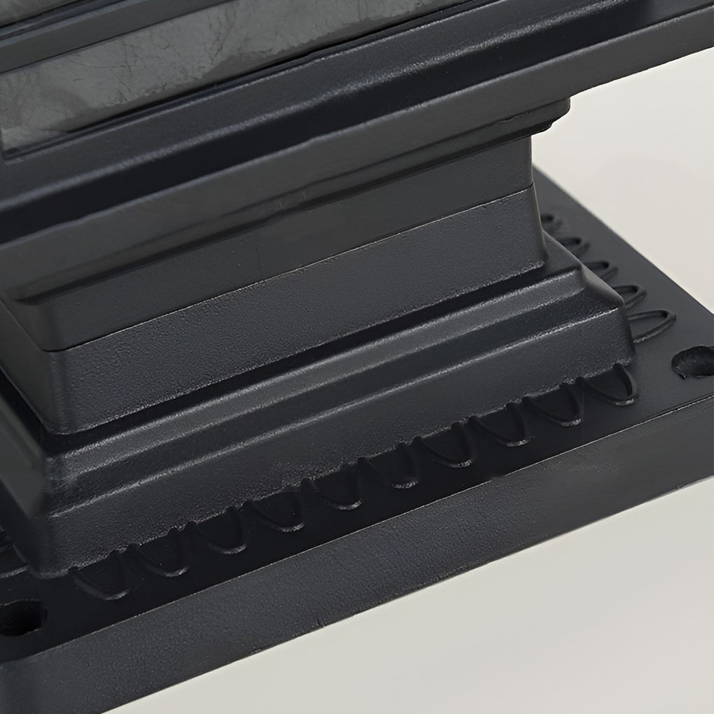 Modern Black Solar Post Cap Pillar Light — Die-Cast Aluminum & Glass, E27 LED, Remote Control, Dimmable