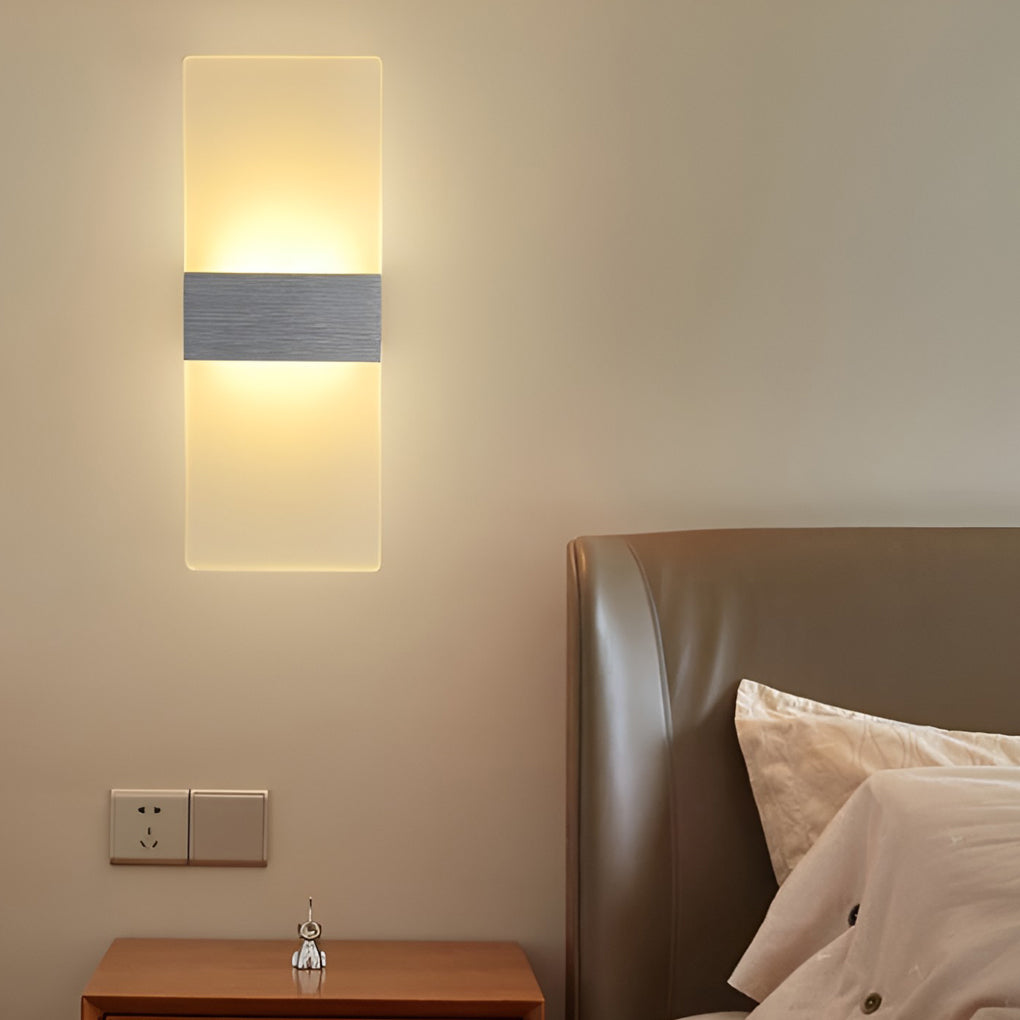 Modern Rectangular Wall Sconce — Acrylic & Aluminum, 6W LED, 3000K / 6000K, Gold / Silver / Black