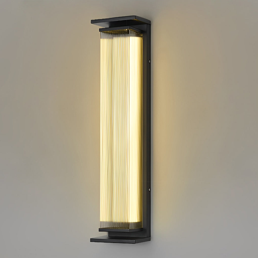 Industrial Strip Outdoor Wall Sconce — Black Stainless Steel, LED, Acrylic, 3-Color Temperature