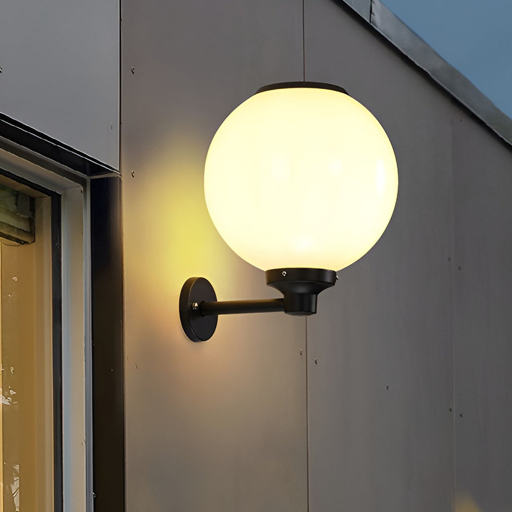 Modern Round Solar Outdoor Wall Sconce — Die-Cast Aluminum, Three-Step Dimming (3000K / 4500K / 6000K), IP-Rated Weatherproof
