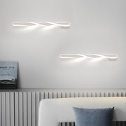 Minimalist Spiral Linear Wall Sconce — Aluminum with Silicone LED Strip, 29W, 28"