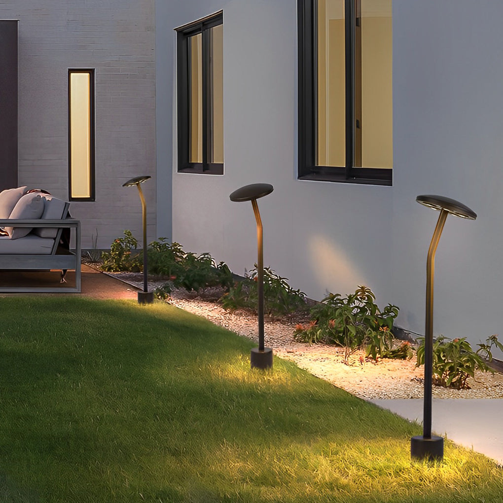 Mushroom LED Path Light — Aluminum, Brown, IP65 Weatherproof, Warm White 3000K, 33" H