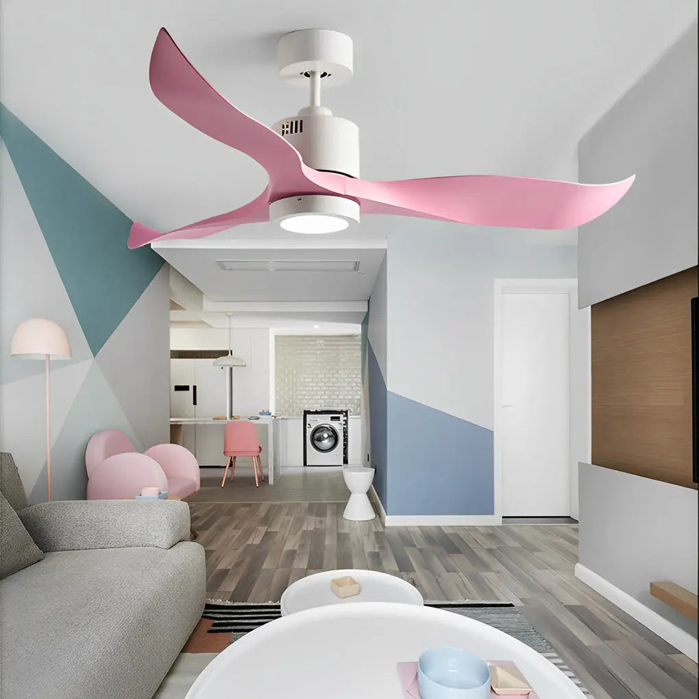 Nordic Ceiling Fan Lamp with 3 Silent Blades, Remote Control, and LED Lighting Luxe