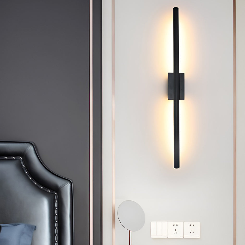 Linear LED Wall Sconce — Electroplated Iron, Black or Gold, 24"/31"/39" Modern