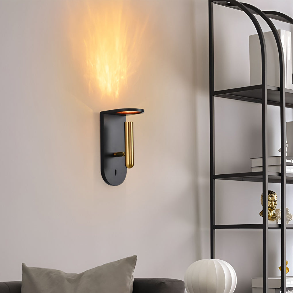 Flame Effect Uplight Wall Sconce — Aluminum & Acrylic, 3W LED, 350° Adjustable, 3000K/4000K