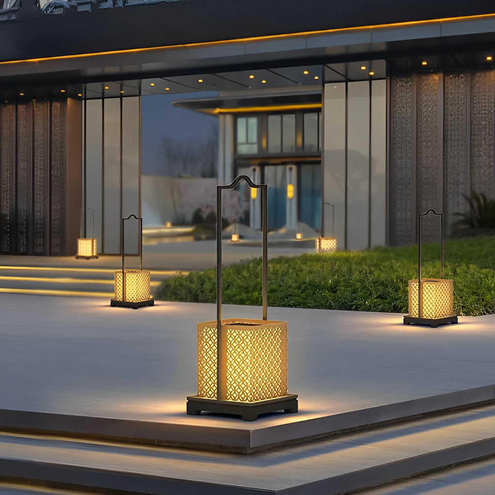 Modern Retro Portable Outdoor Lantern — Stainless Steel & PE, Solar / Hardwired, LED 3000K, IP65, Black