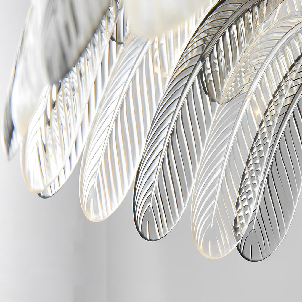 Feather Chandelier — Acrylic, E27, Three-Step Dimming (3000K/4500K/6000K), Gray or White
